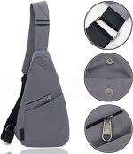 TOLOG Sling Bag Anti-Thief Crossbody Personal Pocket Bag Lightweight Chest Shoulder Backpack for Travel Hiking (Dark Grey) - Image 6